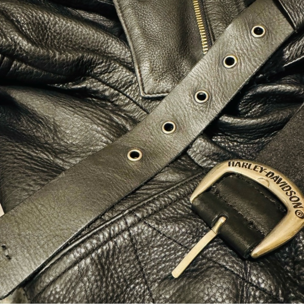 Harley-Davidson Black Leather Authentic Jacket EUC - Picture 10 of 11